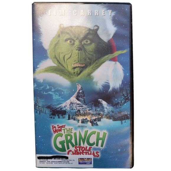 How the Grinch Stole Christmas VHS 2001 Jim Carrey Dr. Seuss Clamshell Case - Picture 1 of 3